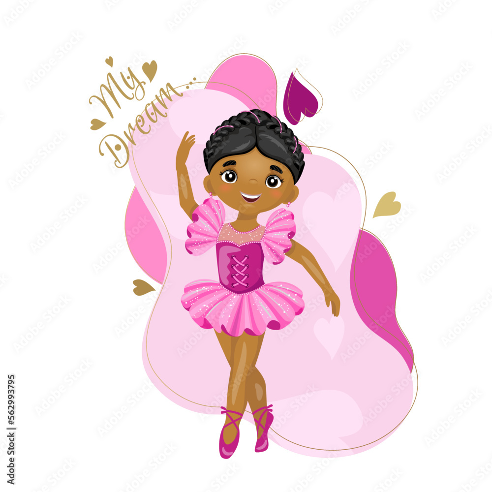 Little girl ballerina lettering my dream