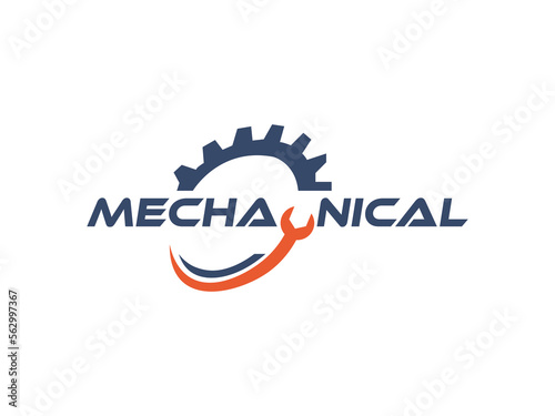 mechanical engineering logo design vector template