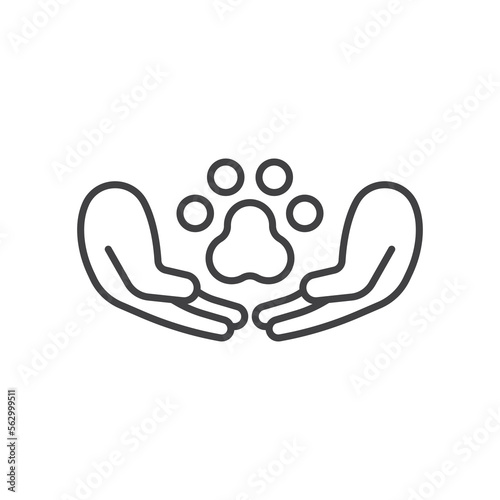 Animal welfare vector icon. outline sign for mobile concept and web design.
