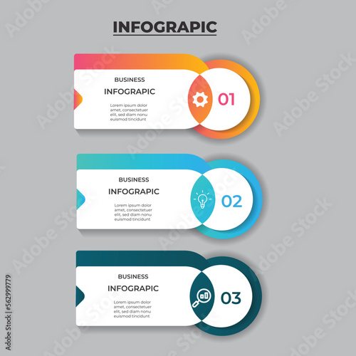 
Modern Infographic business template with 3 elements
