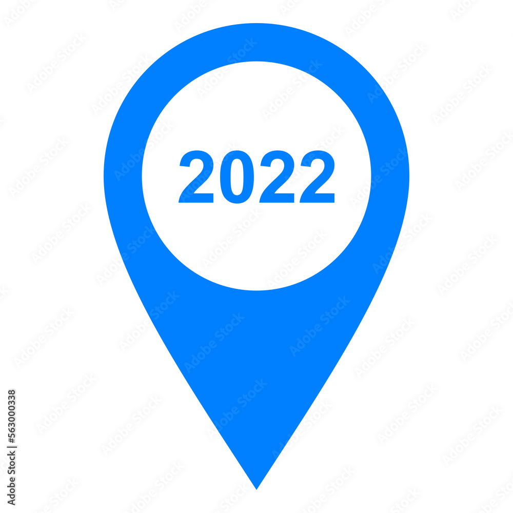 Jahr 2022 und Kartenmarkierung Jahr 2022 und Kartenmarkierung