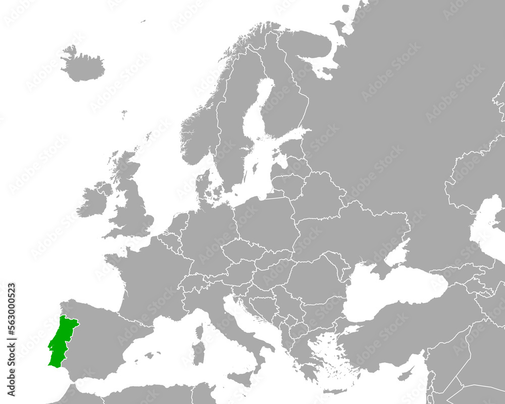 Karte von Portugal in Europa Stock Vector