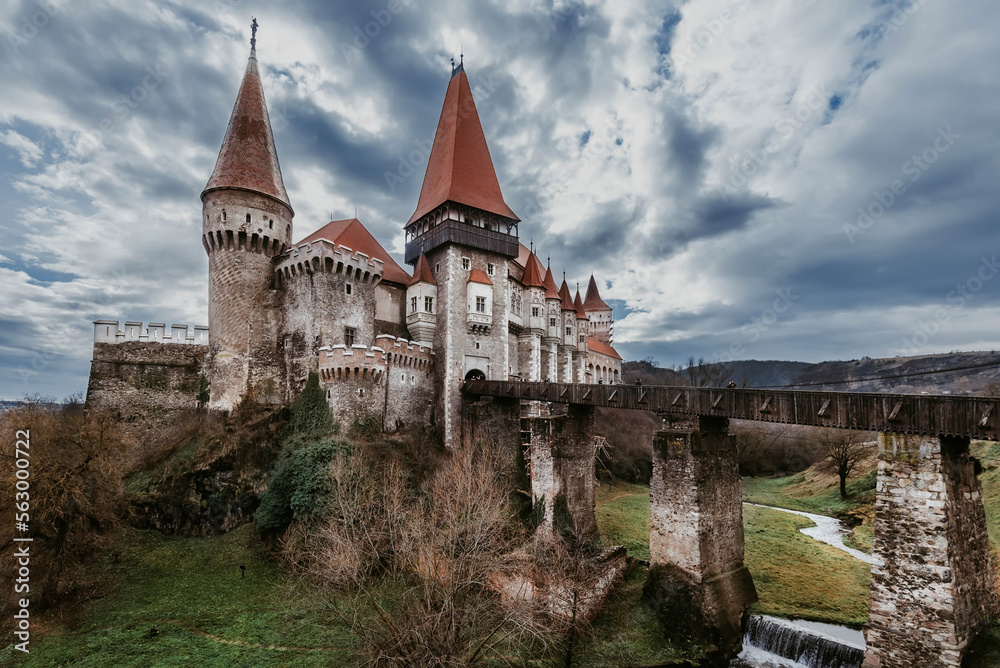 Gothic Corvin Castle in Hunedoara Transylvania