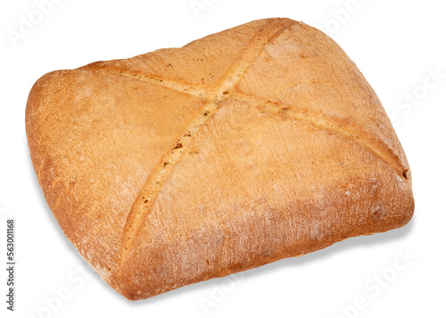 Loaf of Bozza bread, Typical Tuscan bread of peasant origin photo