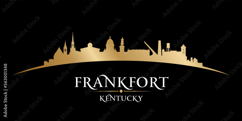 Frankfort Kentucky city silhouette black background