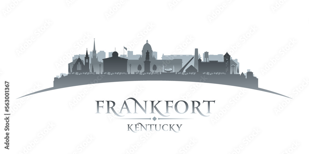 Frankfort Kentucky city silhouette white background