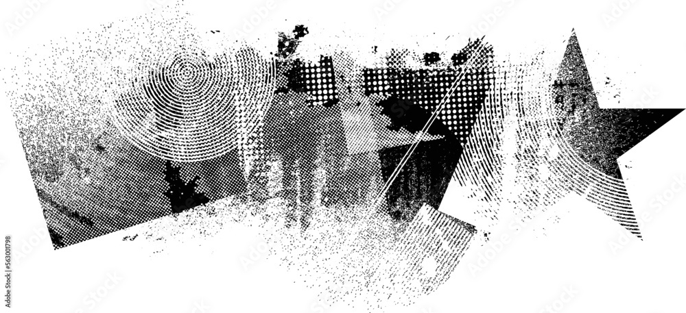 Glitch distorted geometric shape . Noise destroyed background . Trendy defect overlay texture . Glitched collage .Grunge textured . Distressed effect .Vector shapes with stripes screen print texture.
 - obrazy, fototapety, plakaty 