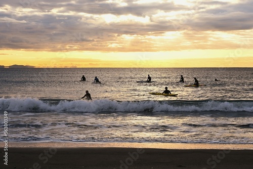 A view of young lifesavers practicing on a winter morning.