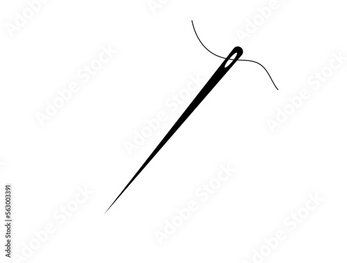 Needle icon. Sewing tool vector, clothing line concept isolated on white background