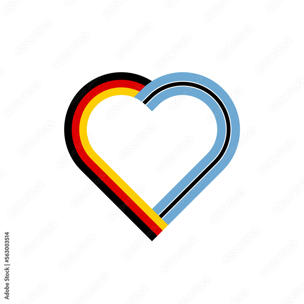 unity concept. heart ribbon icon of germany and botswana flags. vector illustration isolated on white background unity concept. heart ribbon icon of germany and botswana flags. vector illustration isolated on white background