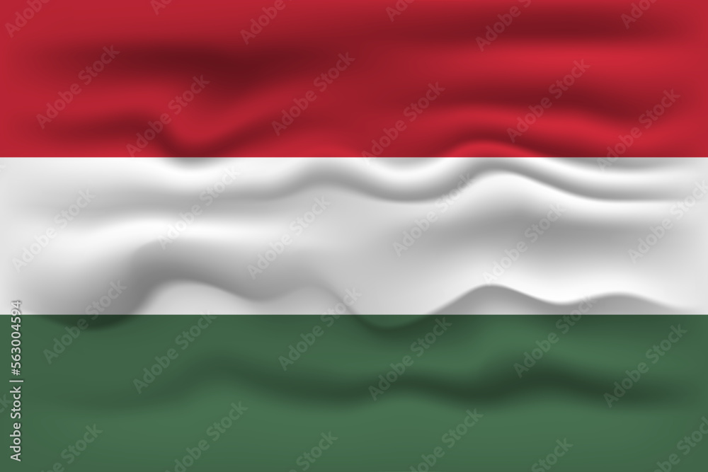 Waving flag of the country Hungary. Vector illustration. Waving flag of the country Hungary. Vector illustration.