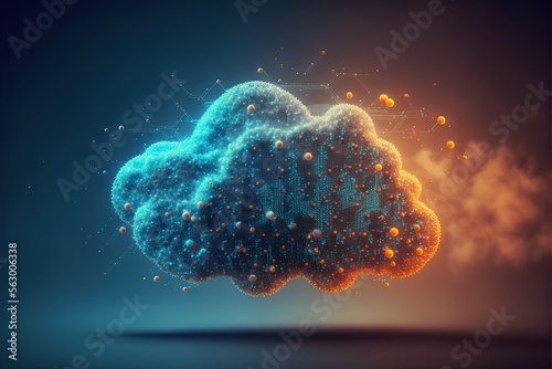 Fotografia Cloud computing for digital storage and transfer big data on internet