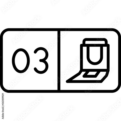 Seat Number Three Icon