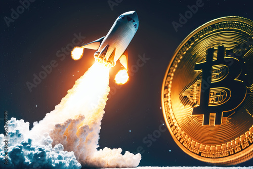Bitcoin to the moon - rise of bitcoin  potential price up  crypto   cryptocurrency