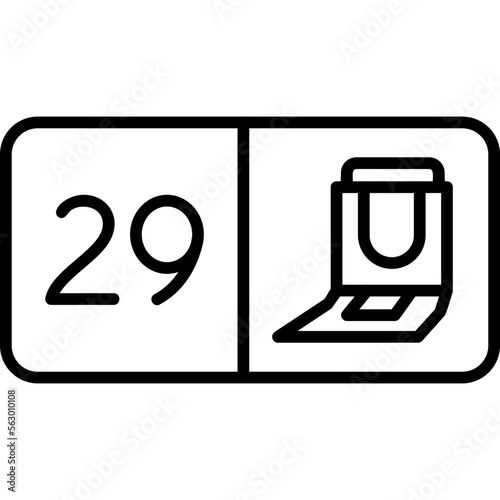 Seat Number Twenty Nine Icon