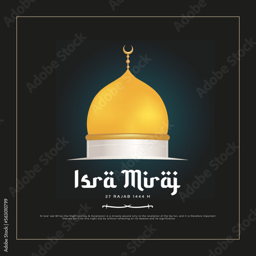 Al aqsa mosque icon design for isra miraj celebration poster, banner, greeting card