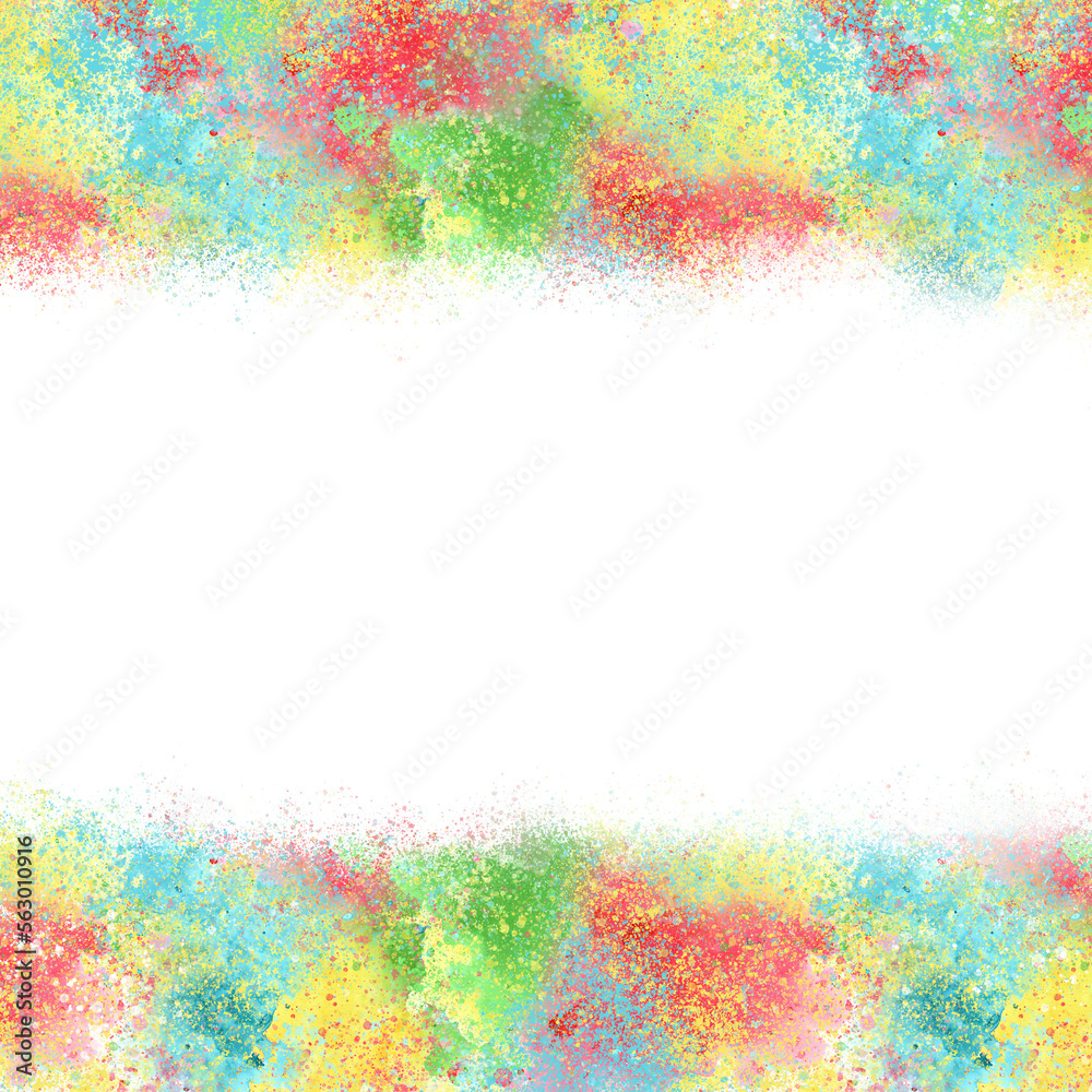 Hand-drawn watercolor border with colorfull background