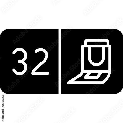 Seat Number Thirty Two Icon