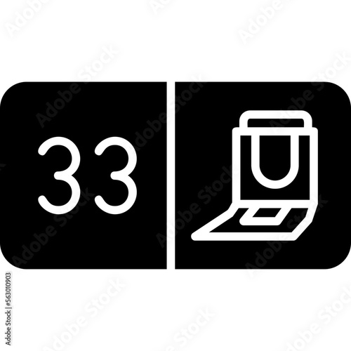 Seat Number Thirty Three Icon