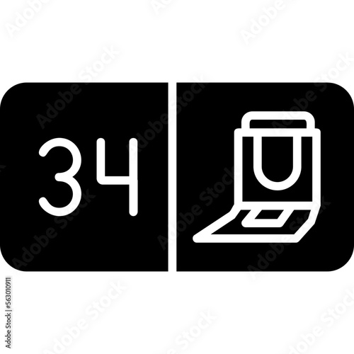 Seat Number Thirty Four Icon
