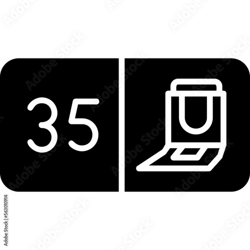 Seat Number Thirty Five Icon