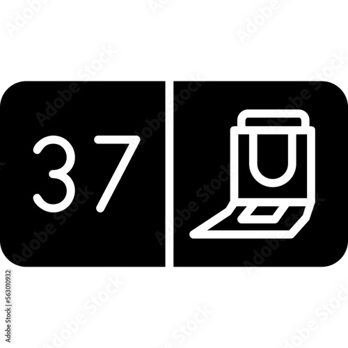 Seat Number Thirty Seven Icon