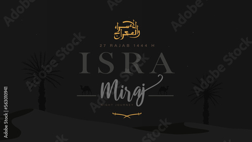 Isra miraj background design template suitable for poster, banner, greeting card