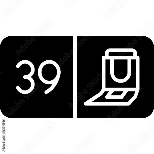 Seat Number Thirty Nine Icon