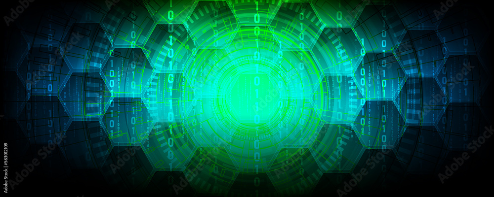 Fototapeta premium abstract hexagon background and matrix technology and communication