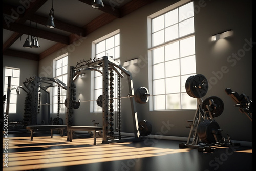 Modern Fitness Gym for Strength Training and Cardio  Generative ai