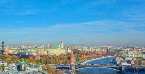 View of Moscow, the Kremlin, the Kremlin Embankment and the Moskva River