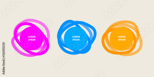 Label, organic shapes, abstract web frame