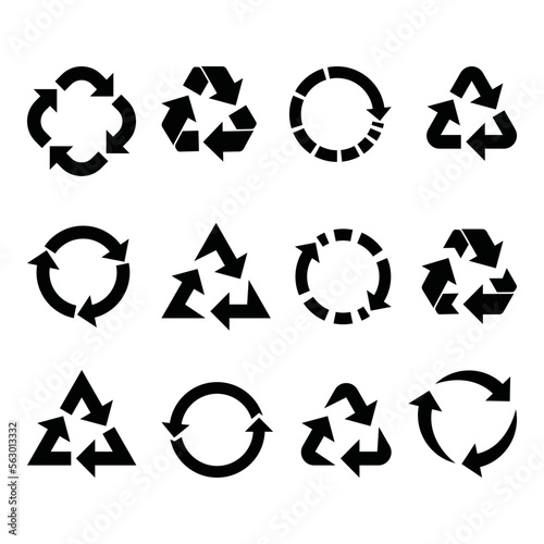 recycle vector set. Suitable for environment icon sign or symbol.