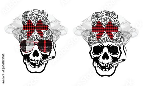 Skull smoking design vector