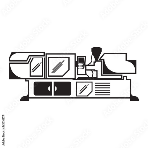 electric or hydraulic injection molding machine icon. vector illustration design.