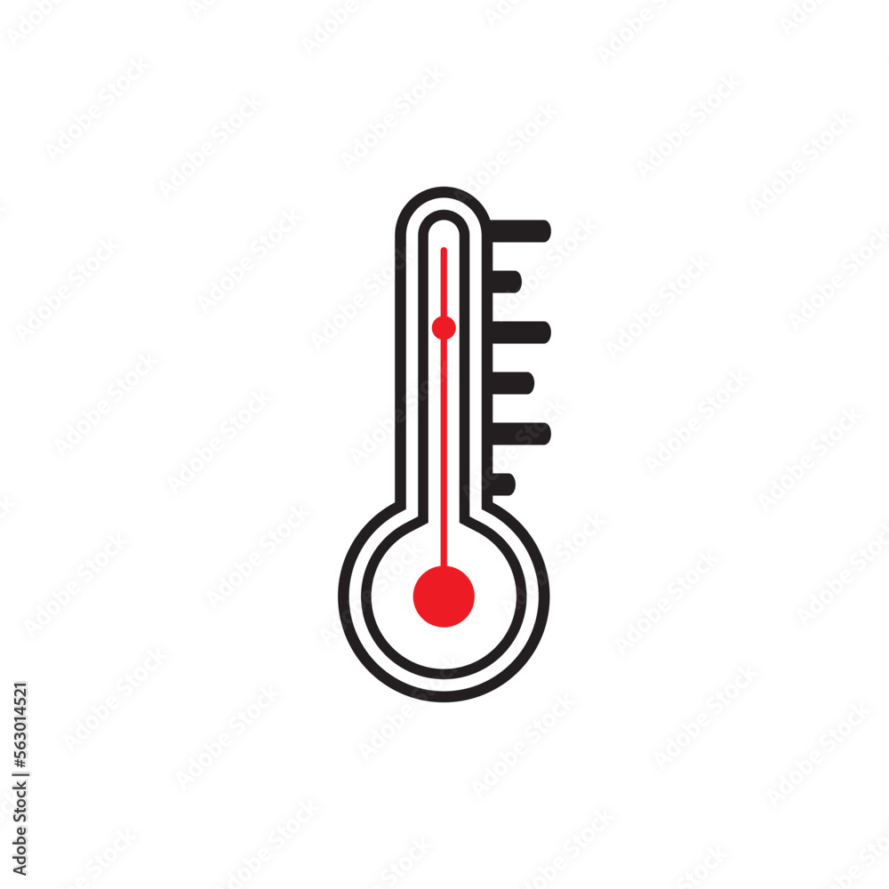 Thermometers icon with different zones. Vector image isolated on white background Thermometers icon with different zones. Vector image isolated on white background