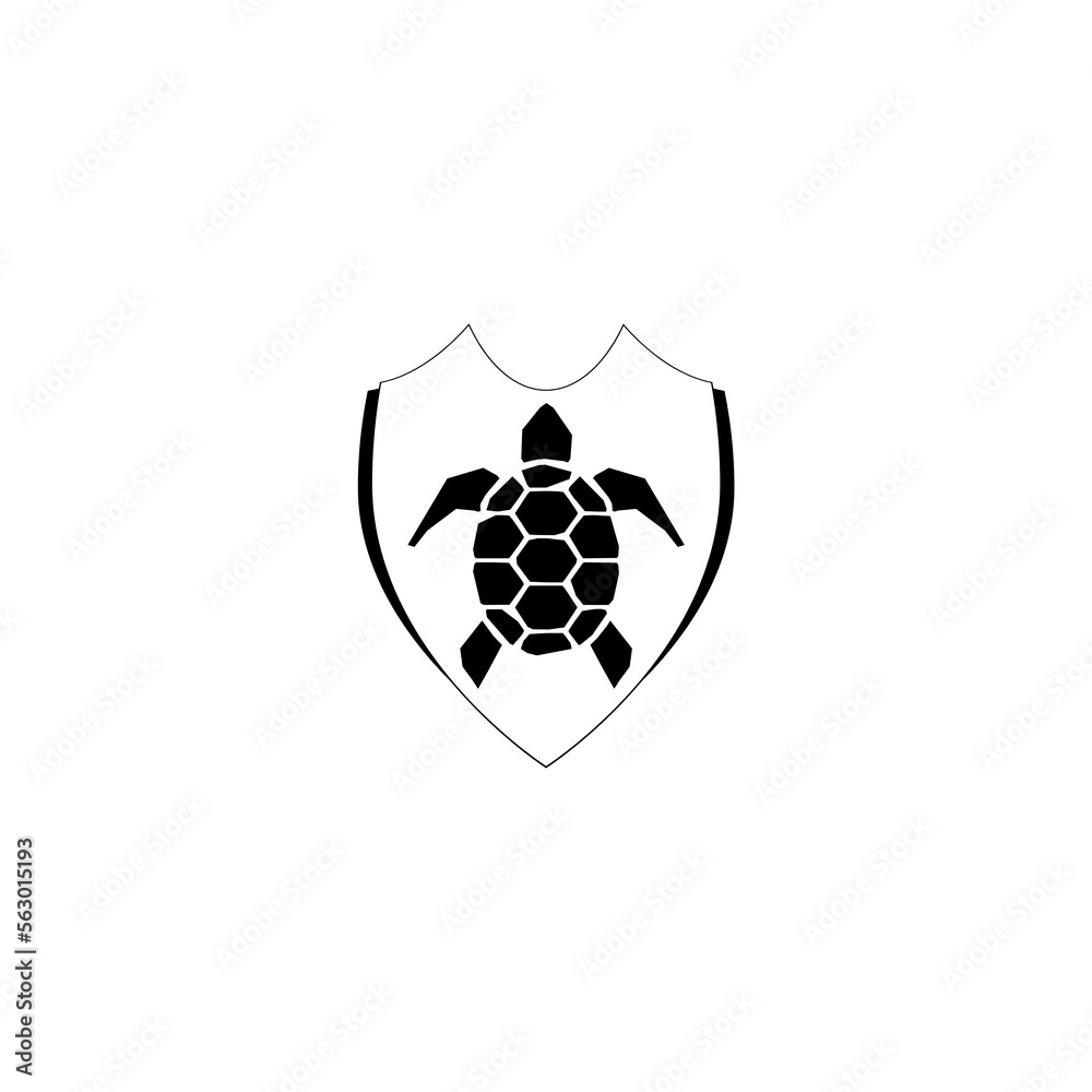 Turtle logo shield icon isolated on white backgound Turtle logo shield icon isolated on white backgound