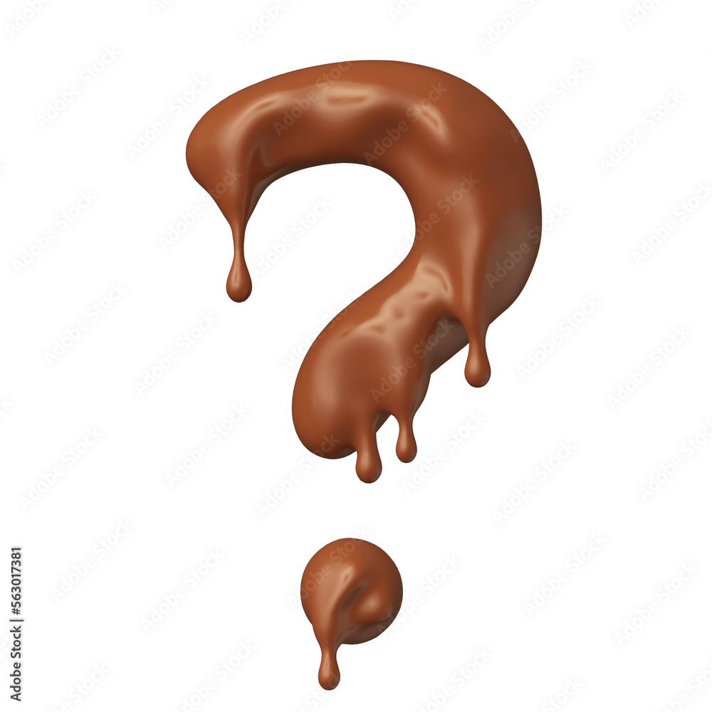 Question mark symbol in chocolate realistic 3d render Question mark symbol in chocolate realistic 3d render
