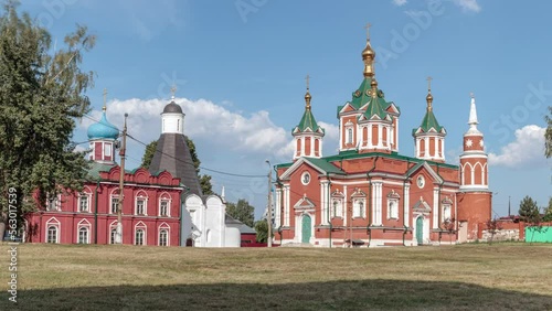 View of the Assumption Brusensky Monastery of the Kolomna Kremlin. Time-lapse. photo