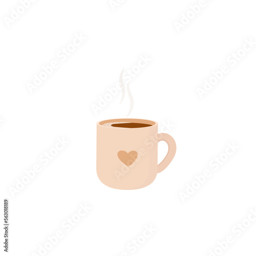 Valentines day cacao cup with heart
