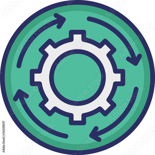 Beginning, cogwheel Vector Icon which can easily modify or edit 