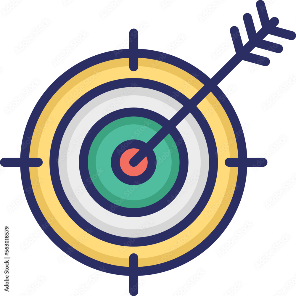Bullseye, objective Vector Icon which can easily modify or edit
Bullseye, objective Vector Icon which can easily modify or edit