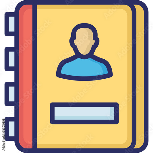 Account book, address book Vector Icon Fully Editable
