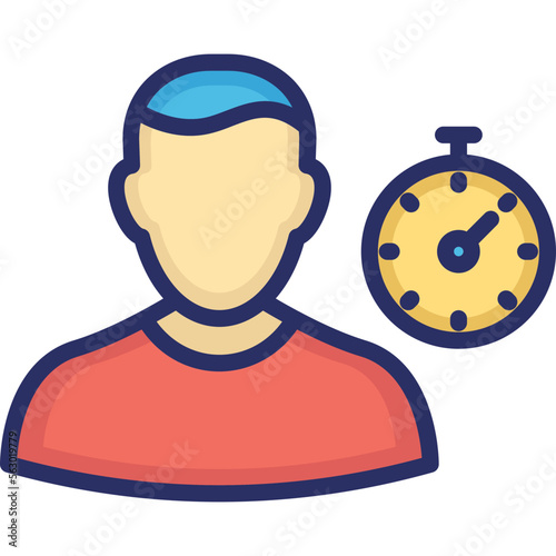 Chronometer, personal discipline Vector Icon which can easily modify or edit

