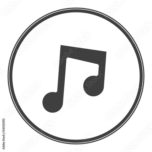 music note icon on button vector