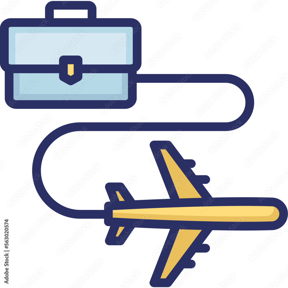 Airplane, business tour Vector Icon which can easily modify or edit

