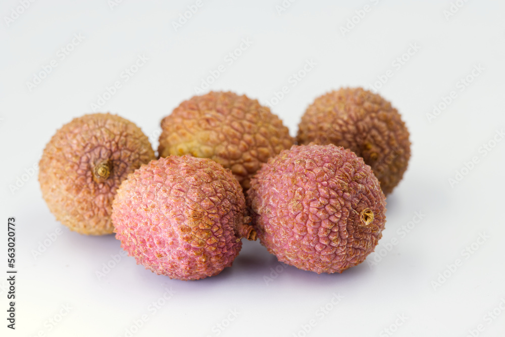 Lichi Fruits on white background. Close-up and selective focus. Lichi Fruits on white background. Close-up and selective focus.