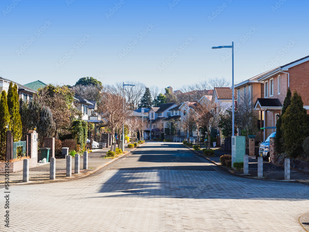 Obraz premium 郊外の住宅地イメージ 無電柱化タウン