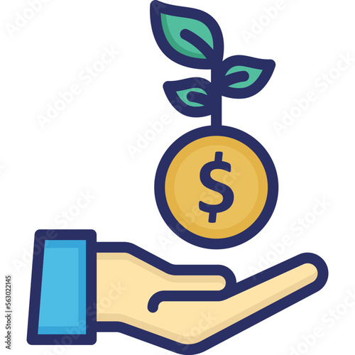 Money growth, Benevolence Vector Icon which can easily modify or edit

