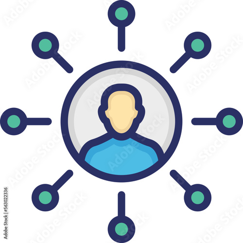 Personality, self organization Vector Icon which can easily modify or edit

